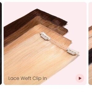 Lace Weft Clip-In Human Remi Hair Extensions 20 inch